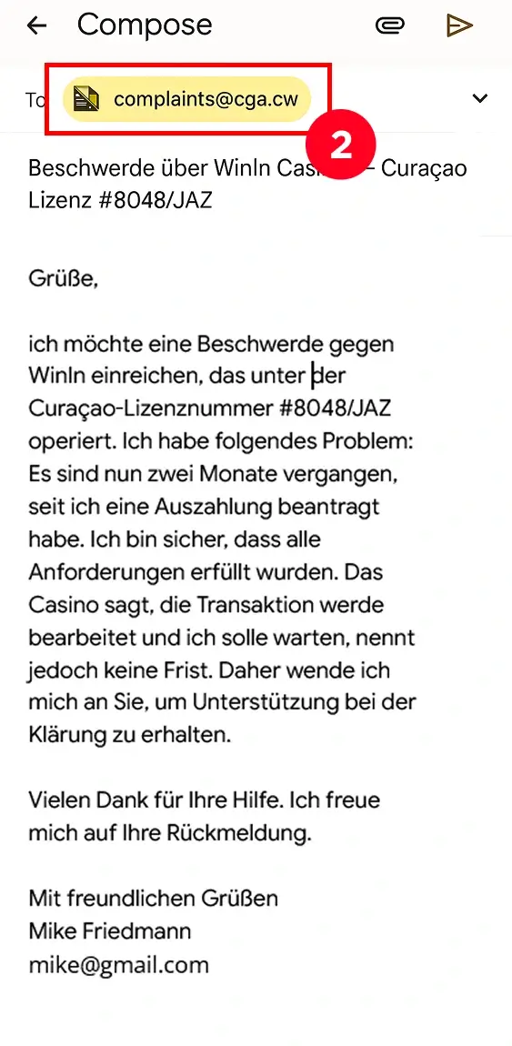 Empfängerfeld einer E-Mail