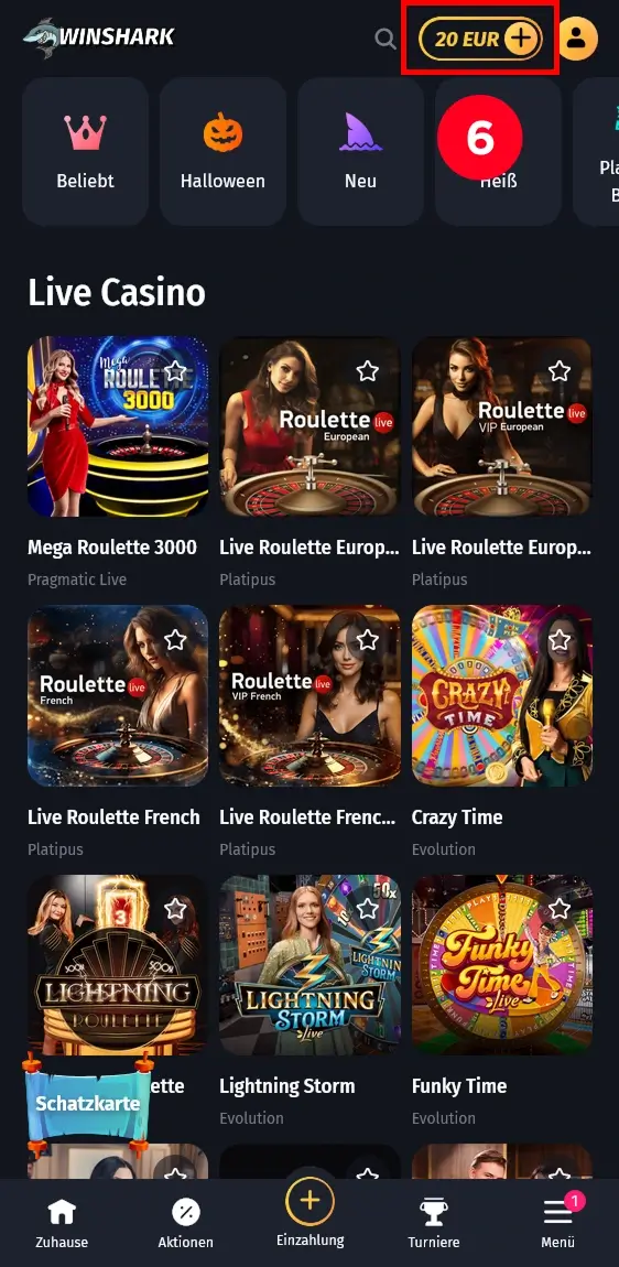 Kontostand nach SMS Einzahlung