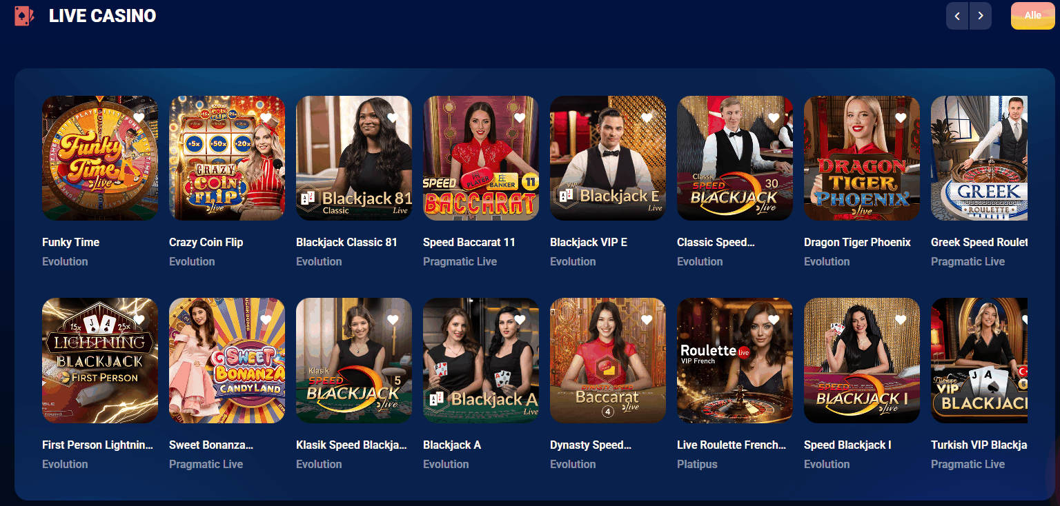 AzurSlot Tischspiele Live