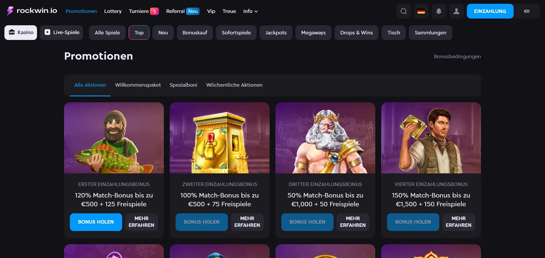 Rockwin Casino Willkommensbonus Banner Rockwin Casino Bonus