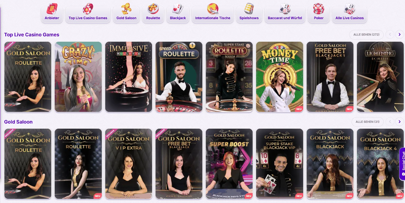 Tischspiele und Live Casino Robocat Tischspiele Live