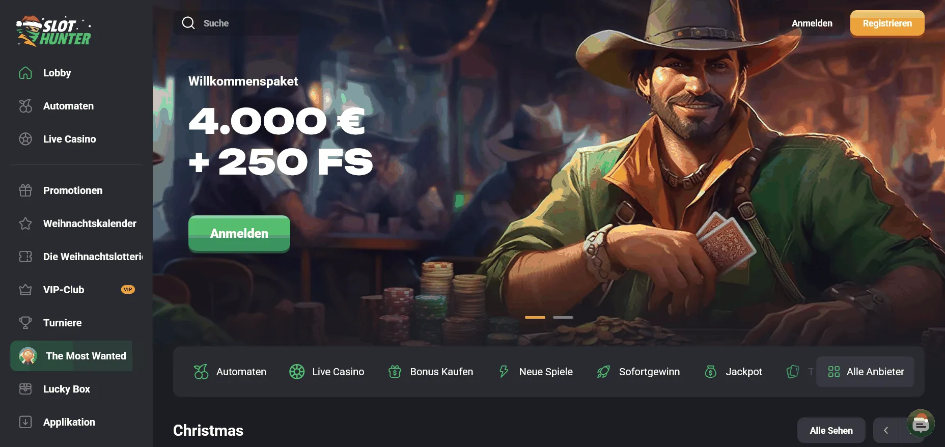 SlotHunter Casino mit Fokus auf Slots und Bonusangebot SlotHunter mit EU-Lizenz