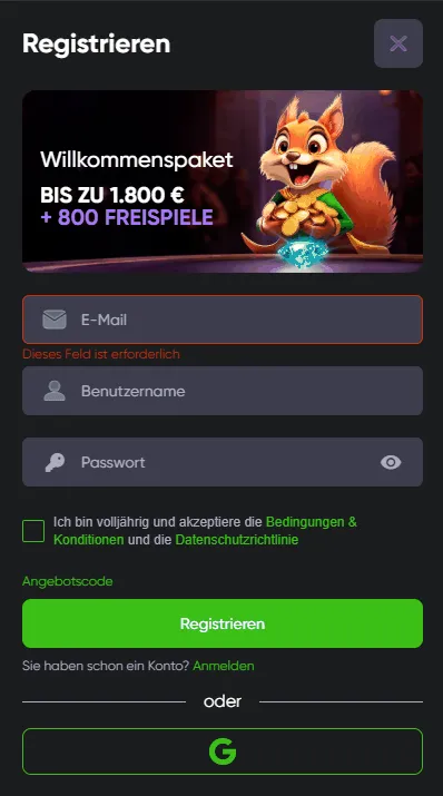 Spinline Konto Anmeldung