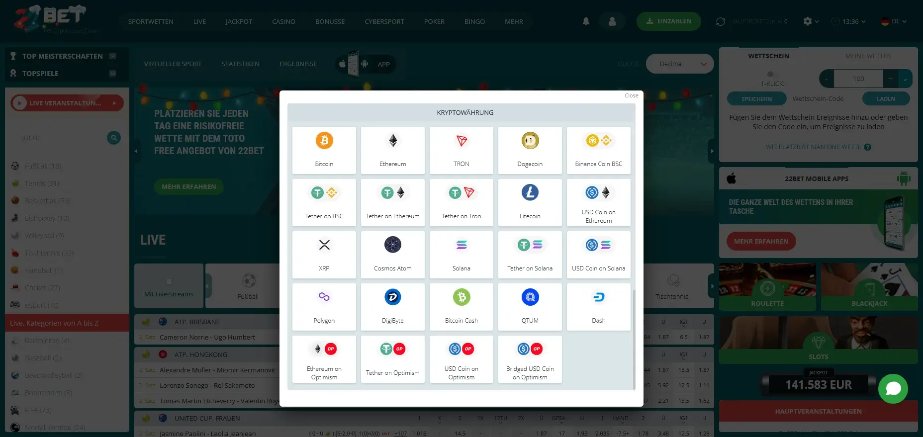 Krypto Einzahlung ab 2 Euro