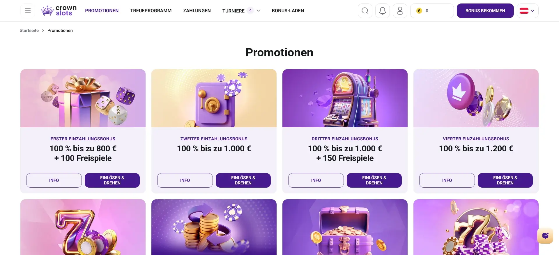 CrownSlots 300% Casino Promotionen