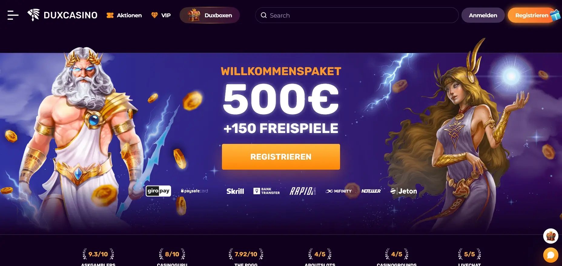 DuxCasino seriöses MGA Casino