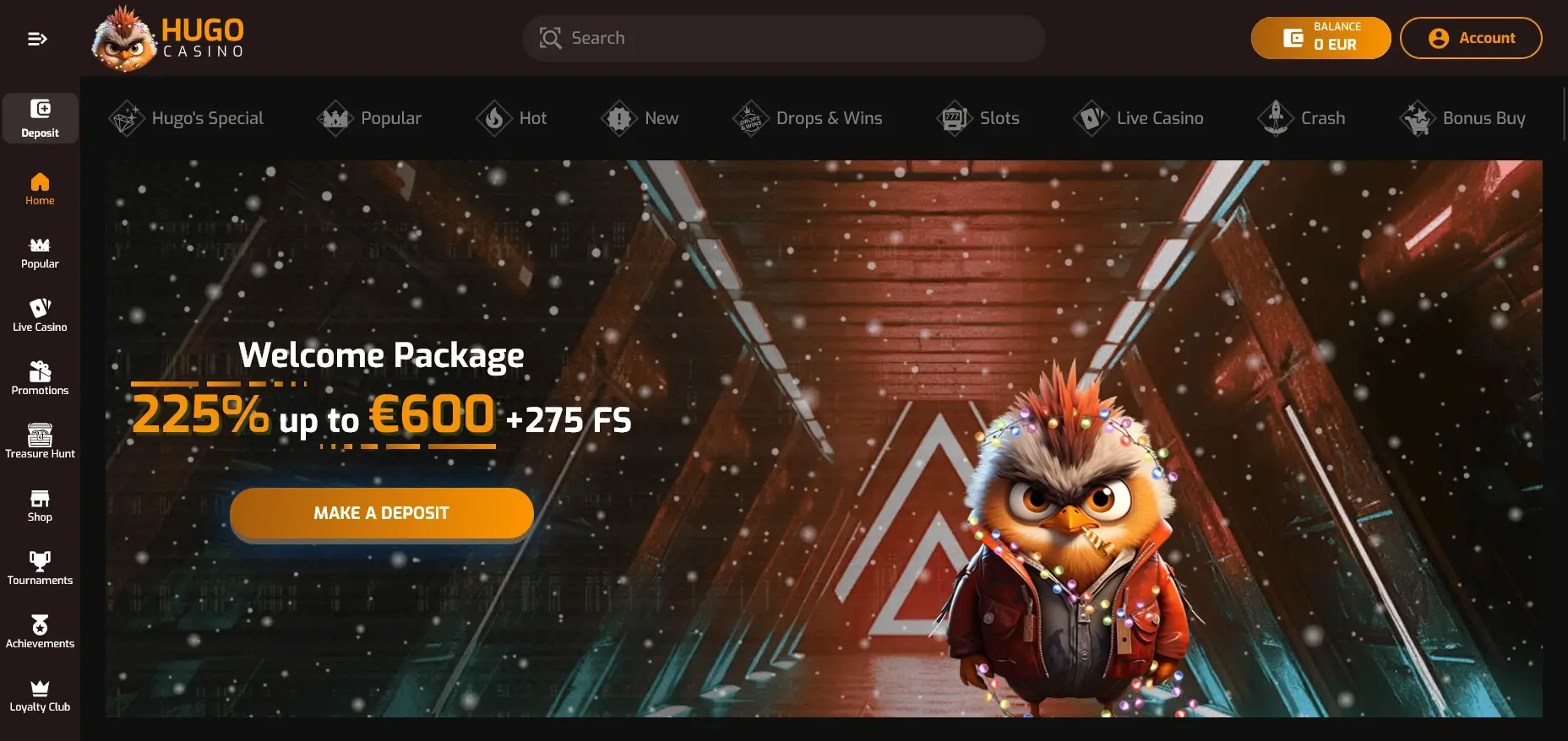 Hugo Casino gehört zu den beliebten Lastschrift Casinos Hugo Casino mit Lastschrift Einzahlung