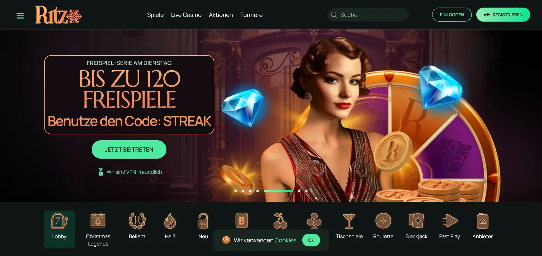 Ritzo Online Casino für Spieler aus Österreich Ritzo Casino Bonus