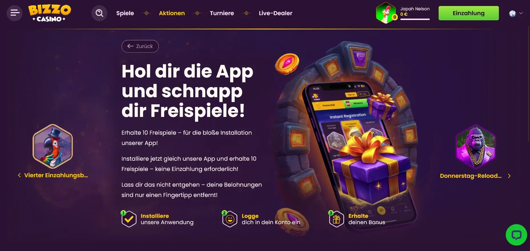 20 Euro ohne Einzahlung Ausweichbonus