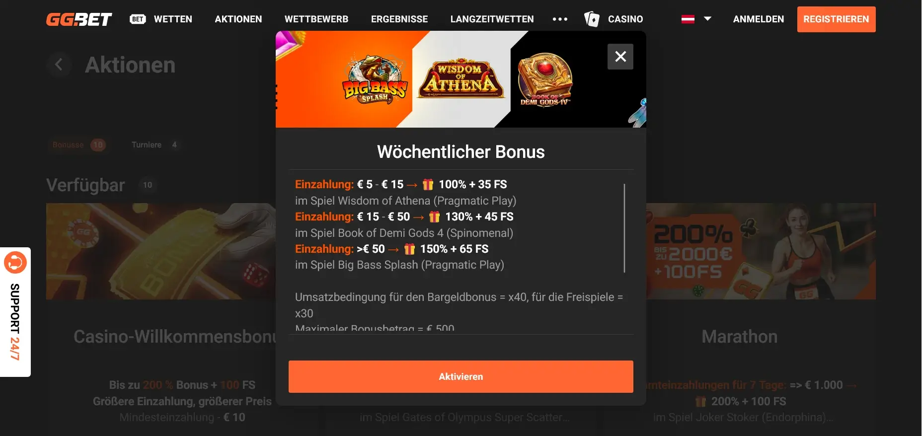 GGBet Casino FS Bonus ohne Einzahlung Alternative