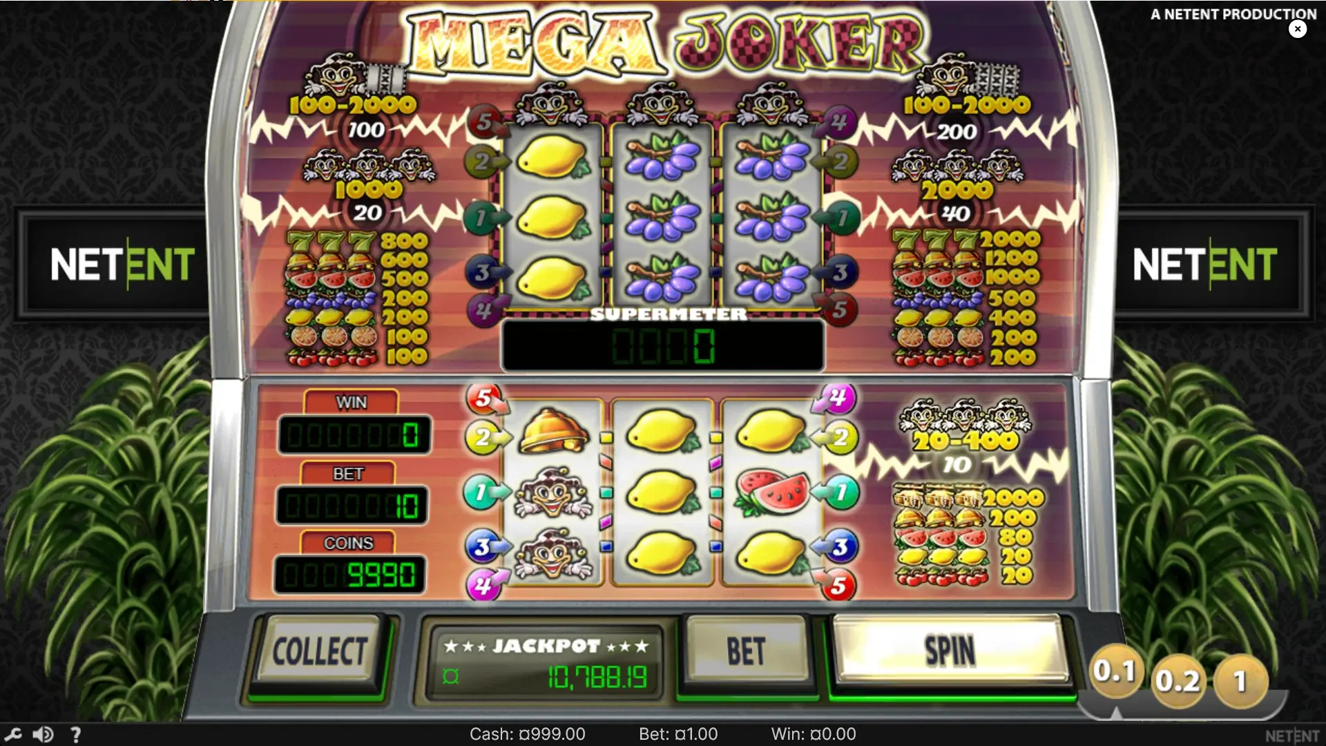 Mega Joker von NetEnt als klassischer Automat mit extrem hohem Jackpot und bekannt für Slots mit hohen Auszahlungen Mega Joker Slots mit hohen Auszahlungen