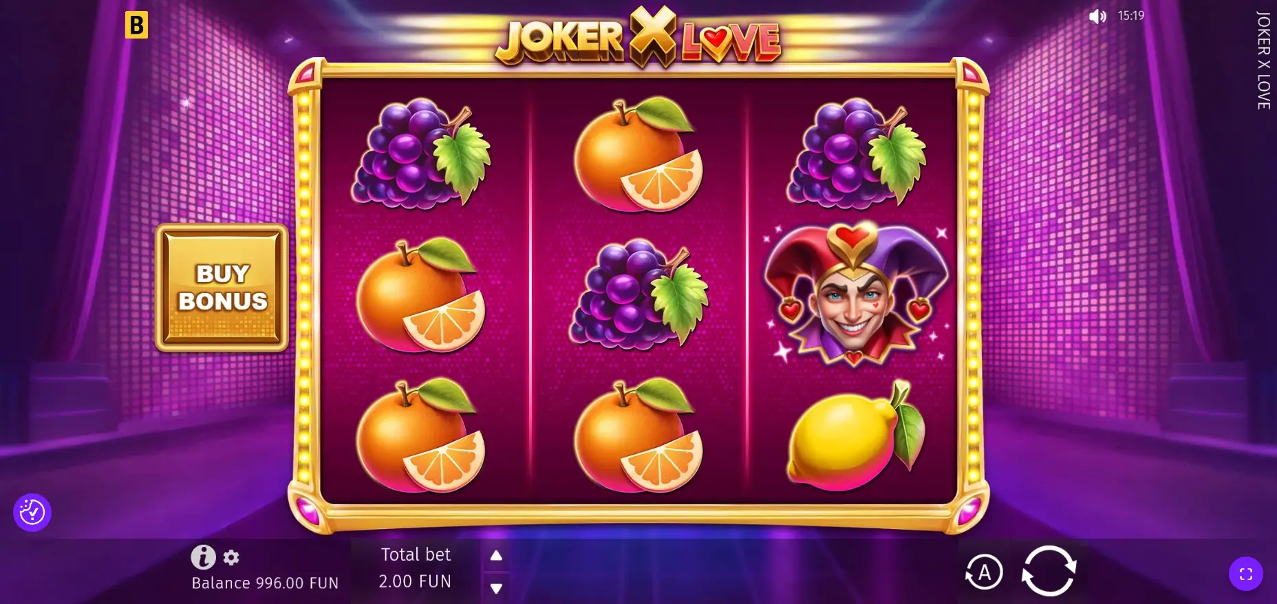 Walzen und Reihen im neuen Slot Joker X Love