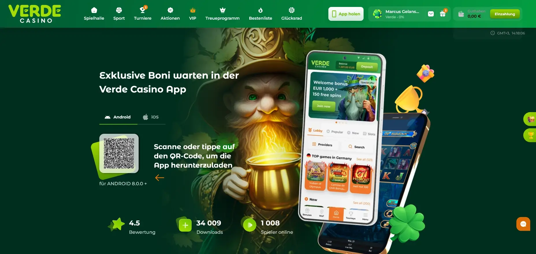 In der Verde Casino App erhalten neue Nutzer einen 15 FS Bonus ohne Einzahlung direkt nach der Registrierung Verde Casino 15 FS Bonus ohne Einzahlung