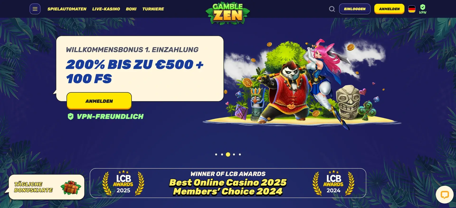 Großer 500 % Casino Bonus mit Freispiele im GambleZen Online-Casino für neue Spieler beim ersten Einzahlungsbonus 500 % Casino Bonus Willkommensangebot bei GambleZen