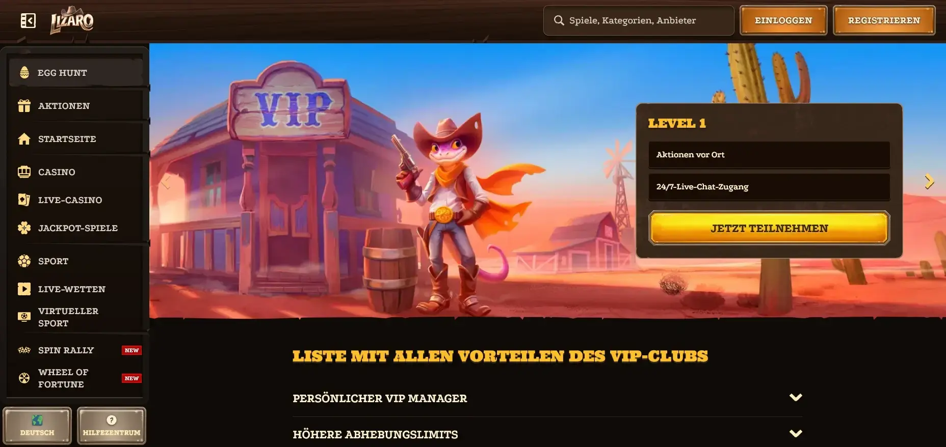 Lizaro VIP Programm Vorteile