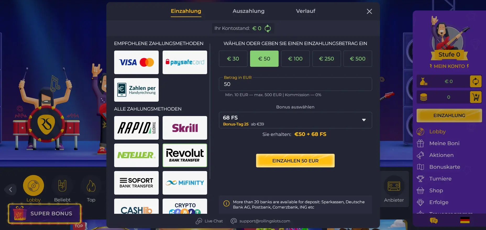 Revolut Casinos Rolling Slots Kasse