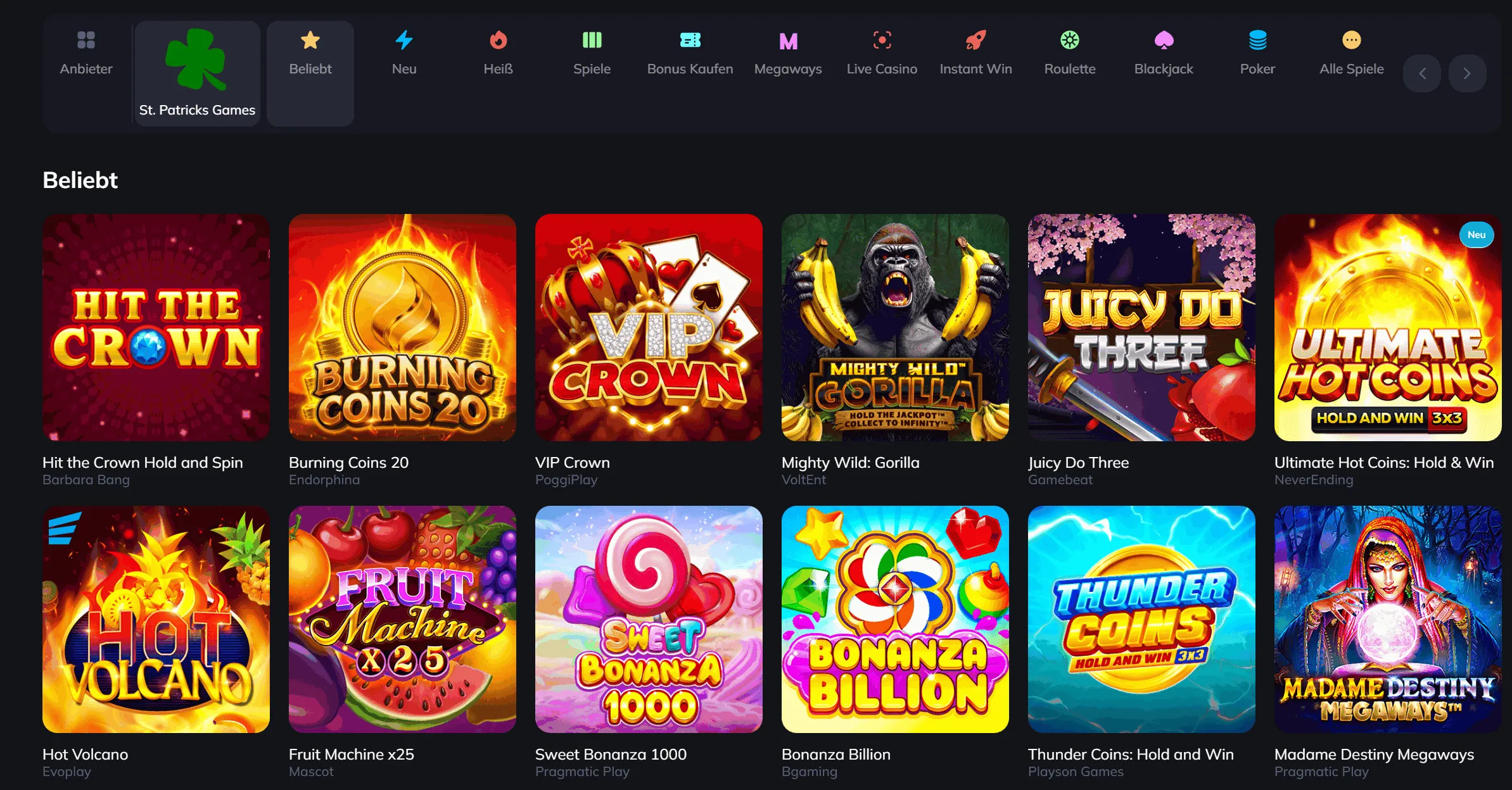 Spin Empire Spiele beliebte Slots Übersicht