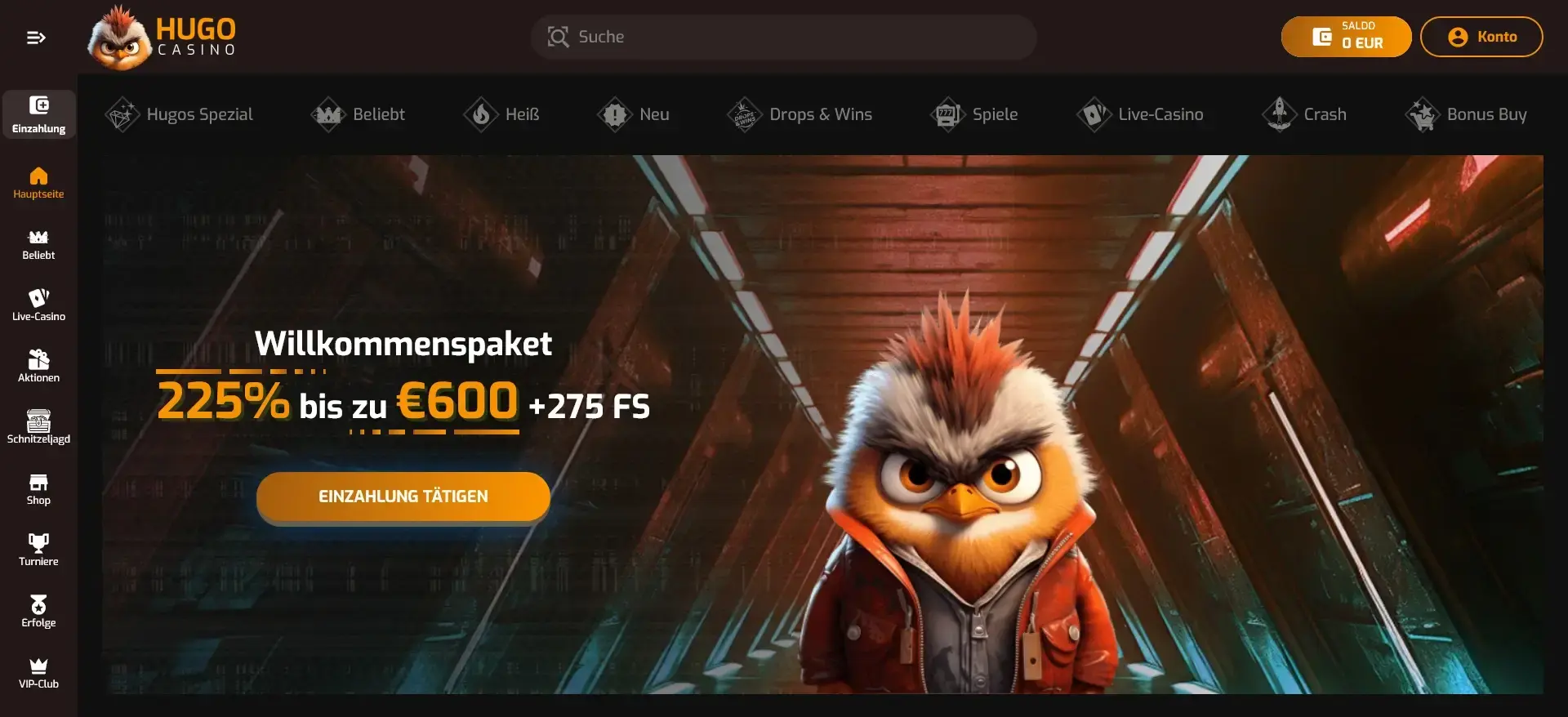 Hugo Bonus ohne Limit