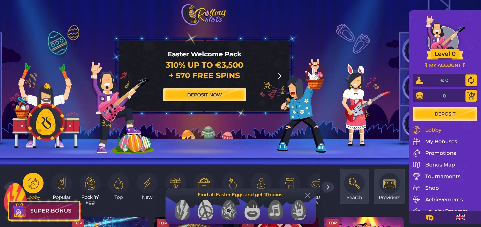 Easter Bonus im Rolling Slots Casino auf dem iPad