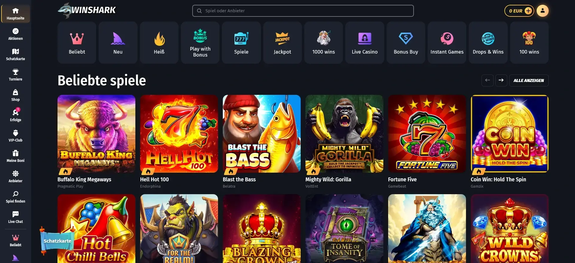 WinShark Casino ohne Limit