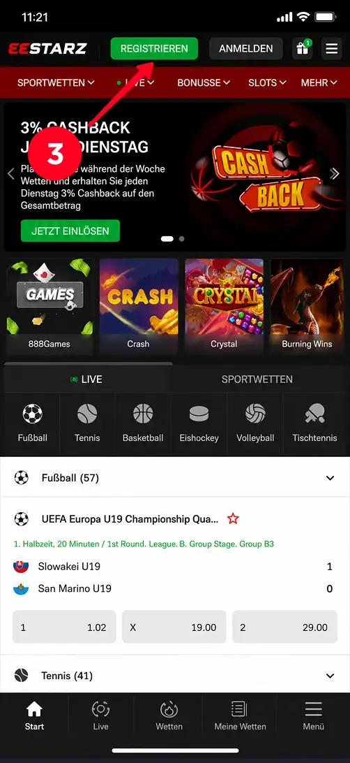 Einzahlung im 888Starz Casino