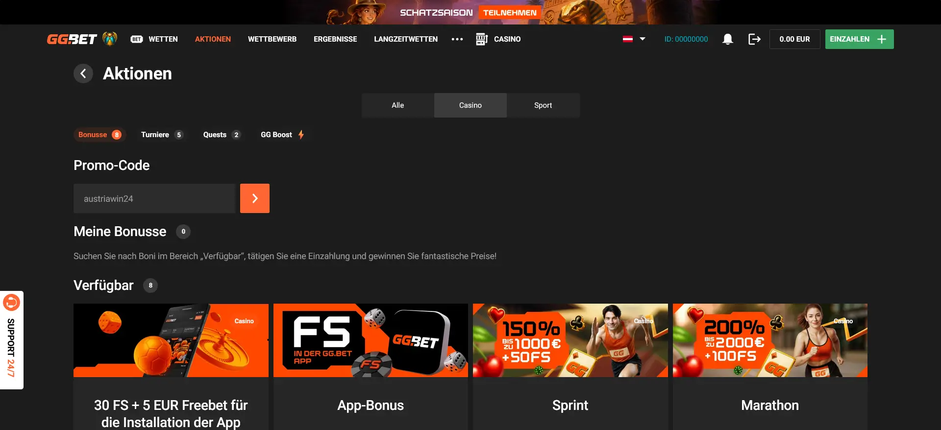 GGBet Freispiele Bonus Code ohne Einzahlung