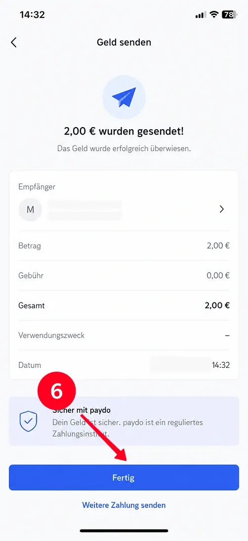 PayDo Oberfläche für Online-Zahlungen