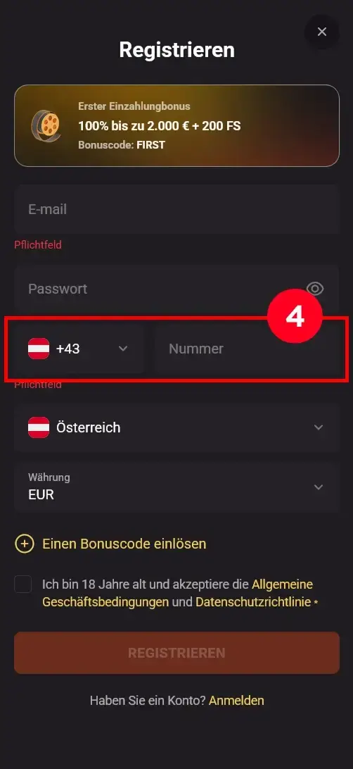Telefonnummer für Hollywin Casino