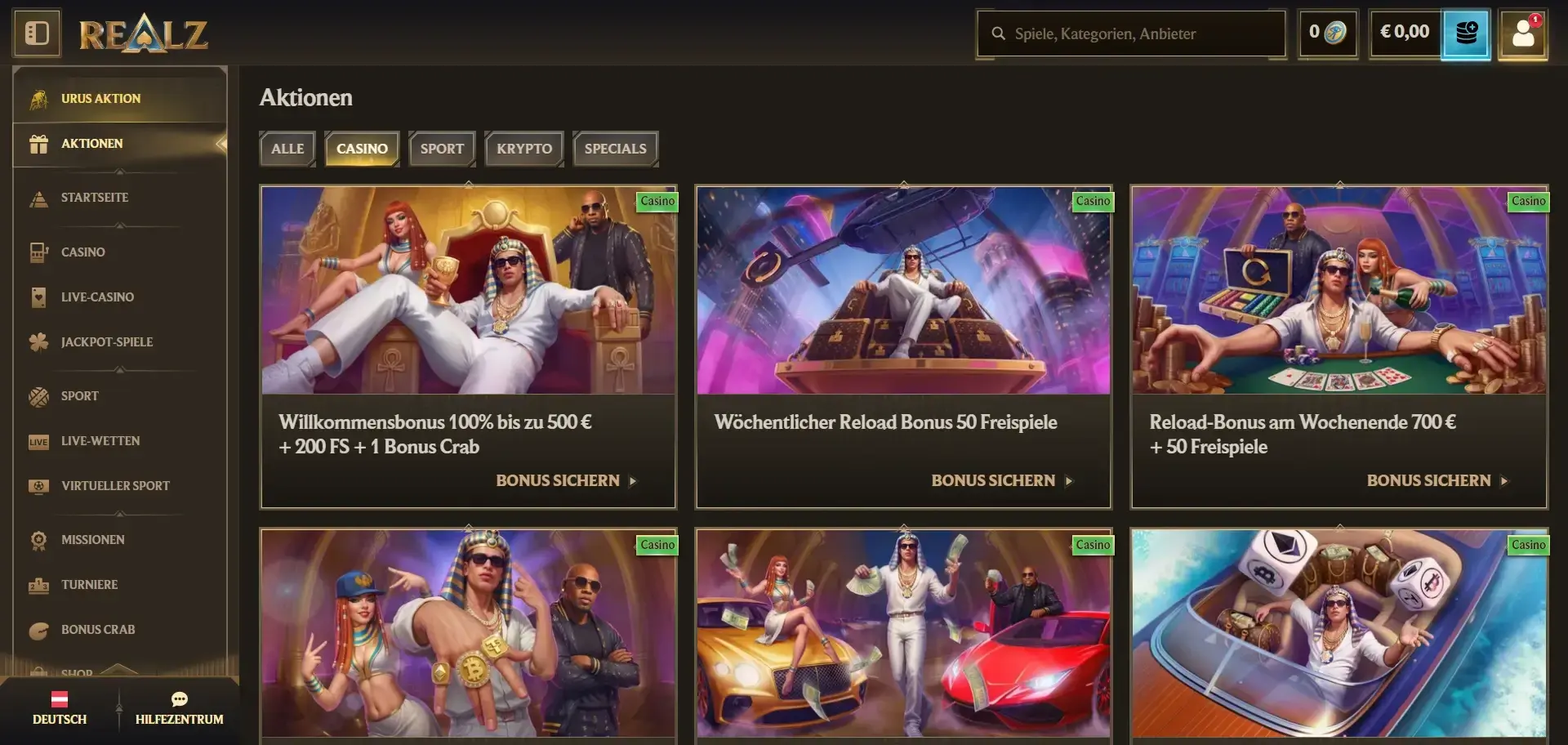Realz Casino Aktionen