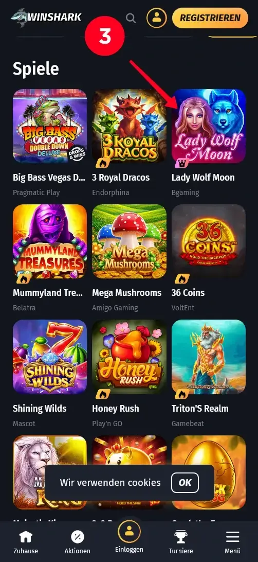 Winshark Online Casino ohne Anmeldung Slot