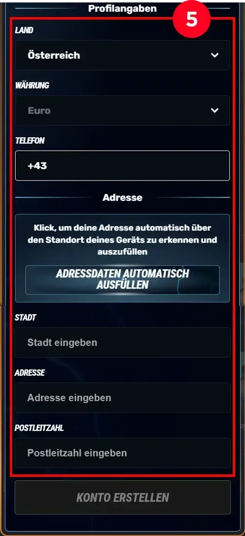Golazzo Profilangaben mit Adresse und Telefonnummer