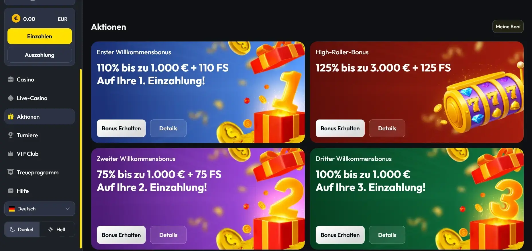 ReelsOn Casino Willkommensbonus Angebote