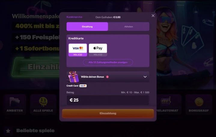 Slotrave Casino mit Apple Pay