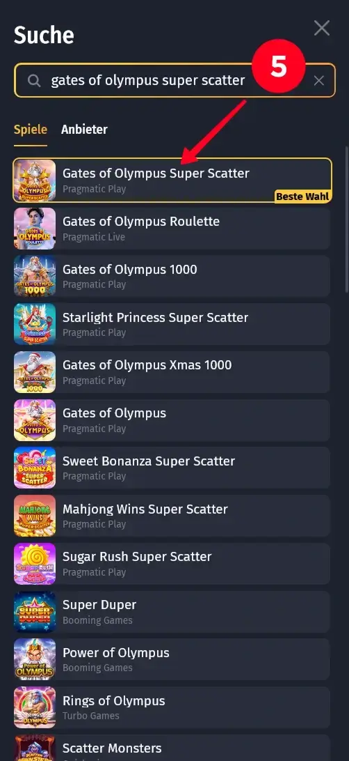 Suche nach Gates of Olympus Super Scatter bei WinShark