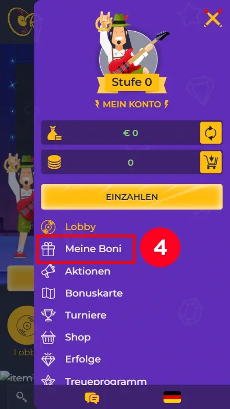 Unter Meine Boni bis zu 200 Freispiele ohne Einzahlung aktivieren